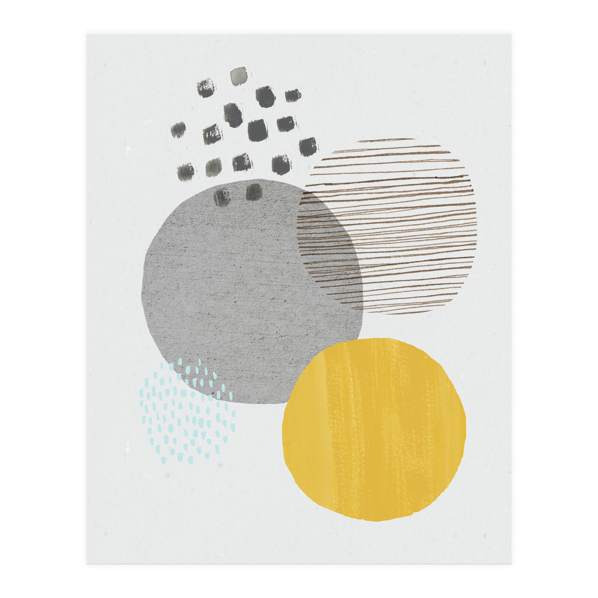 Abstract Mustard And Grey (Print Only)