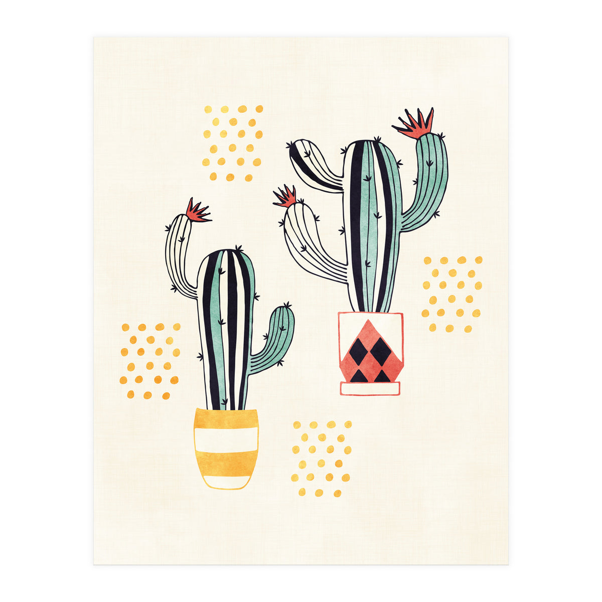 Cactus In A Pot (Print Only)