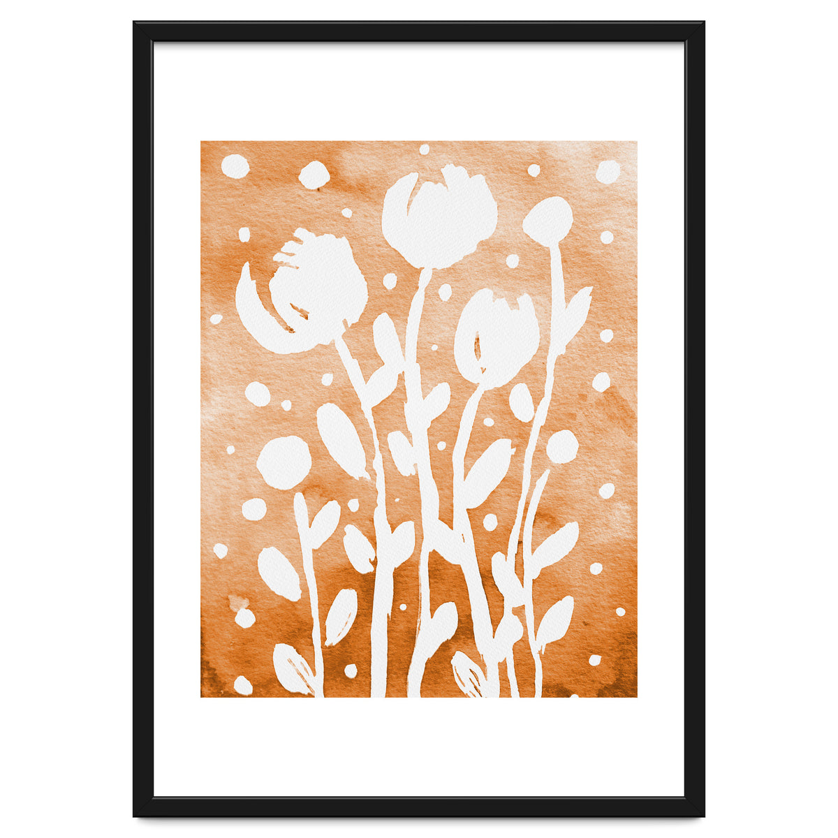Abstract Flowers Orange