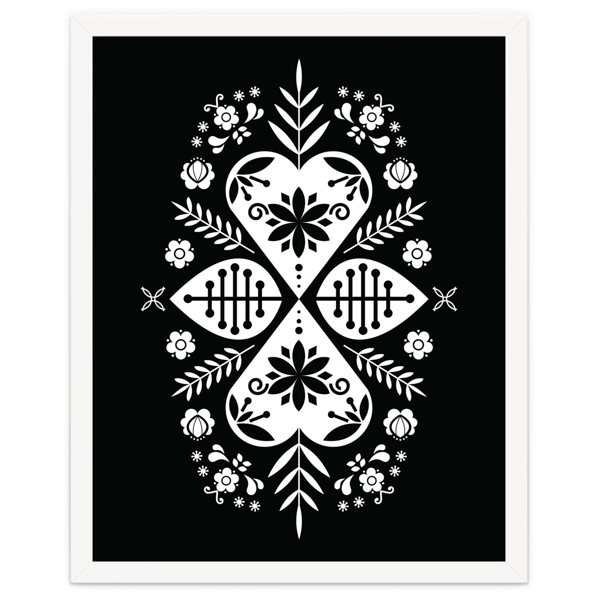 Scandinavian Folk Pattern Monochrome 01