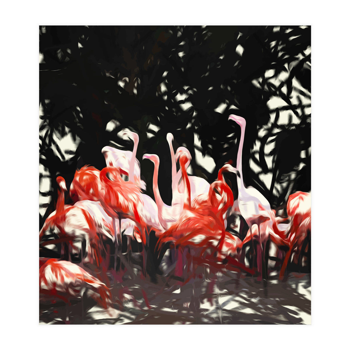 Flamingoes Under The Banyan Tree (Print Only)