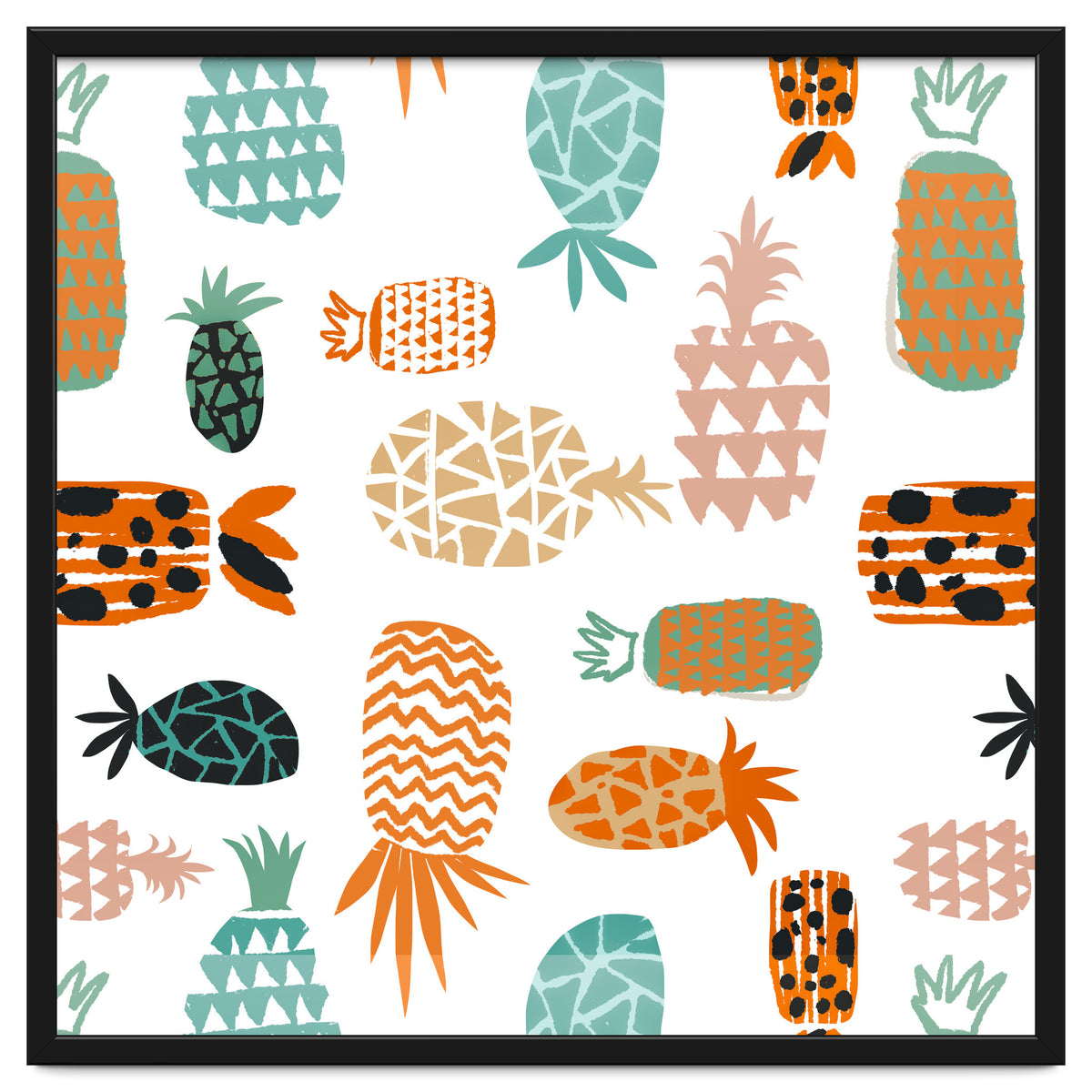 Crazy Pineapples Art Print