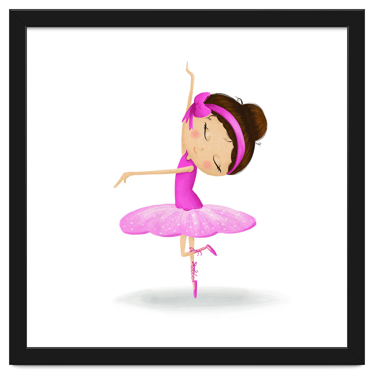 Adorable Twirling Ballerina Nursery Print