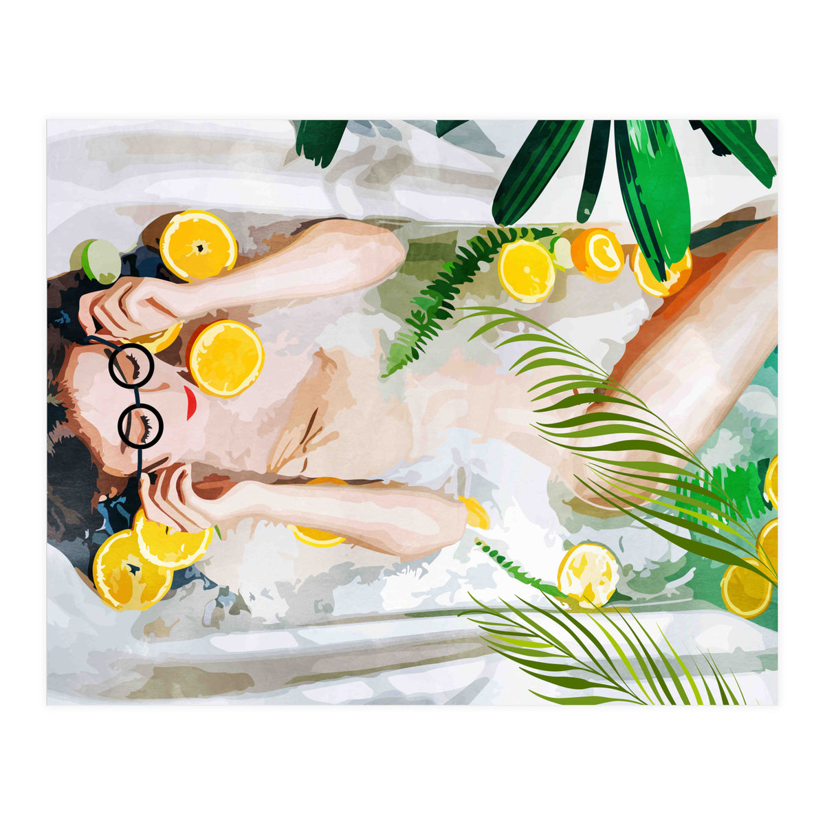When All Else Fails, Take a Bath | Self Care Self Love | Woman Tropical Bathtub Relax (Print Only)