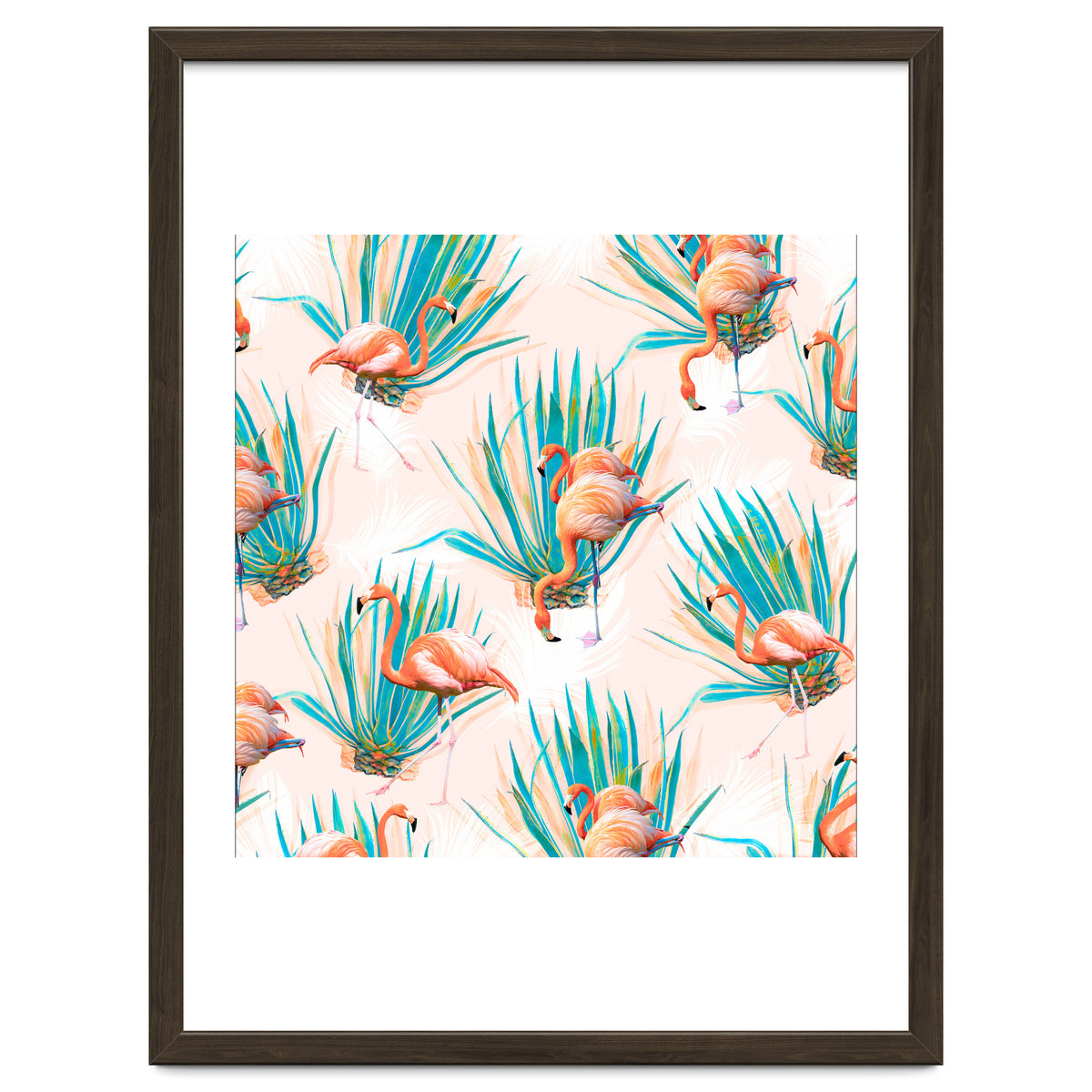 Anaglyph Flamingos with cactus