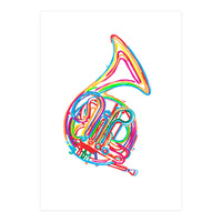 Watercolor French Horn (Print Only)