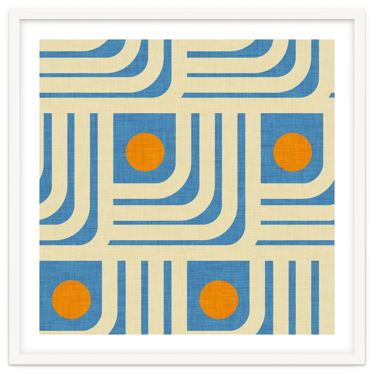 70s Curve Lines Blue Orange