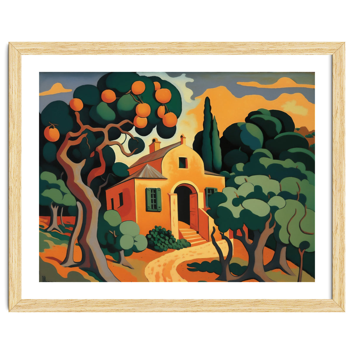Orange House, Orange Tree Painting