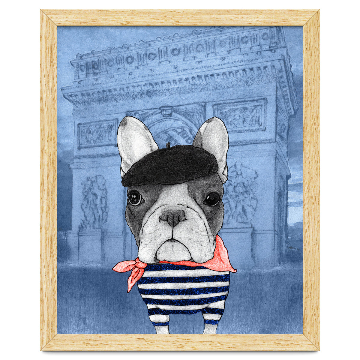French Bulldog With Arc De Triomphe