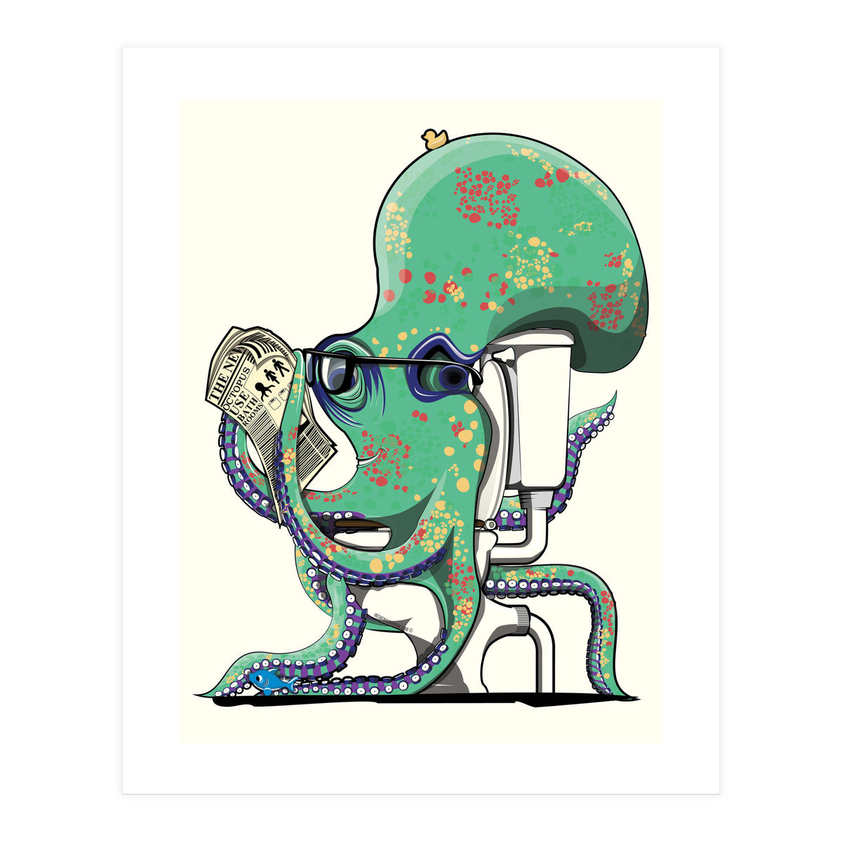 Octopus on the Toilet (Print Only)