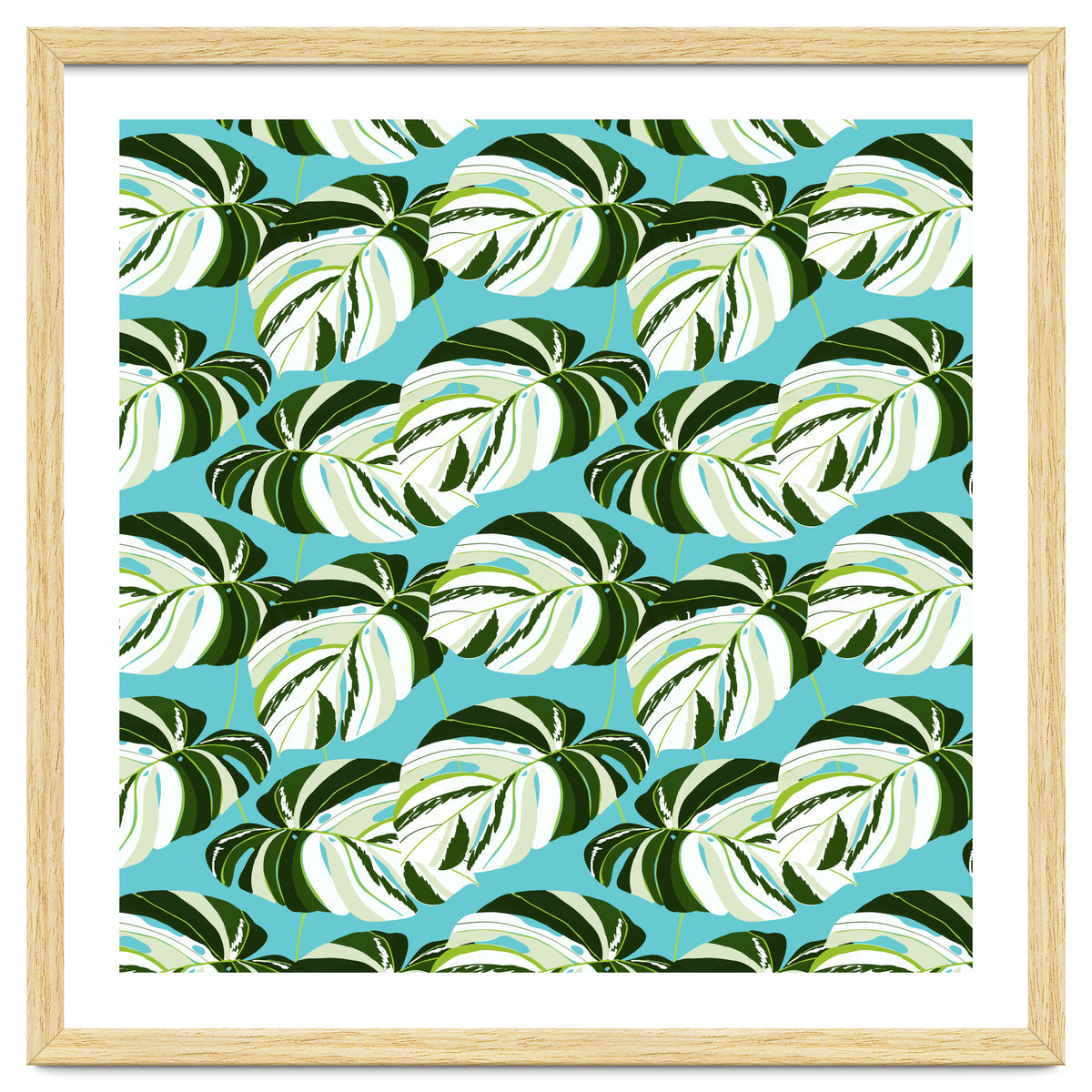 Summer Variegated Monstera | Rainforest Jungle botanical Plants Illustration | Boho Tropical Nature