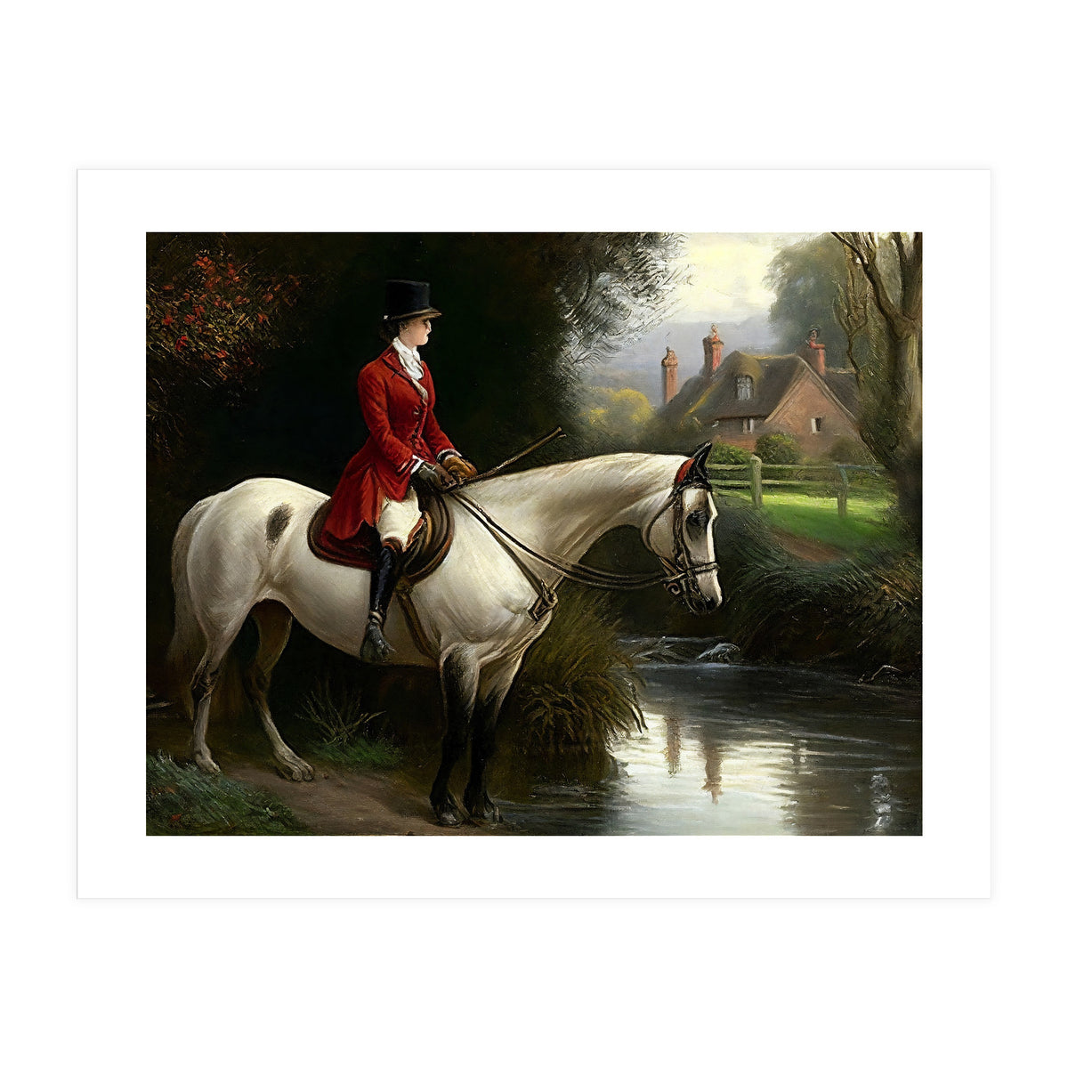 19th Century Countryside Oil Painting (Print Only)