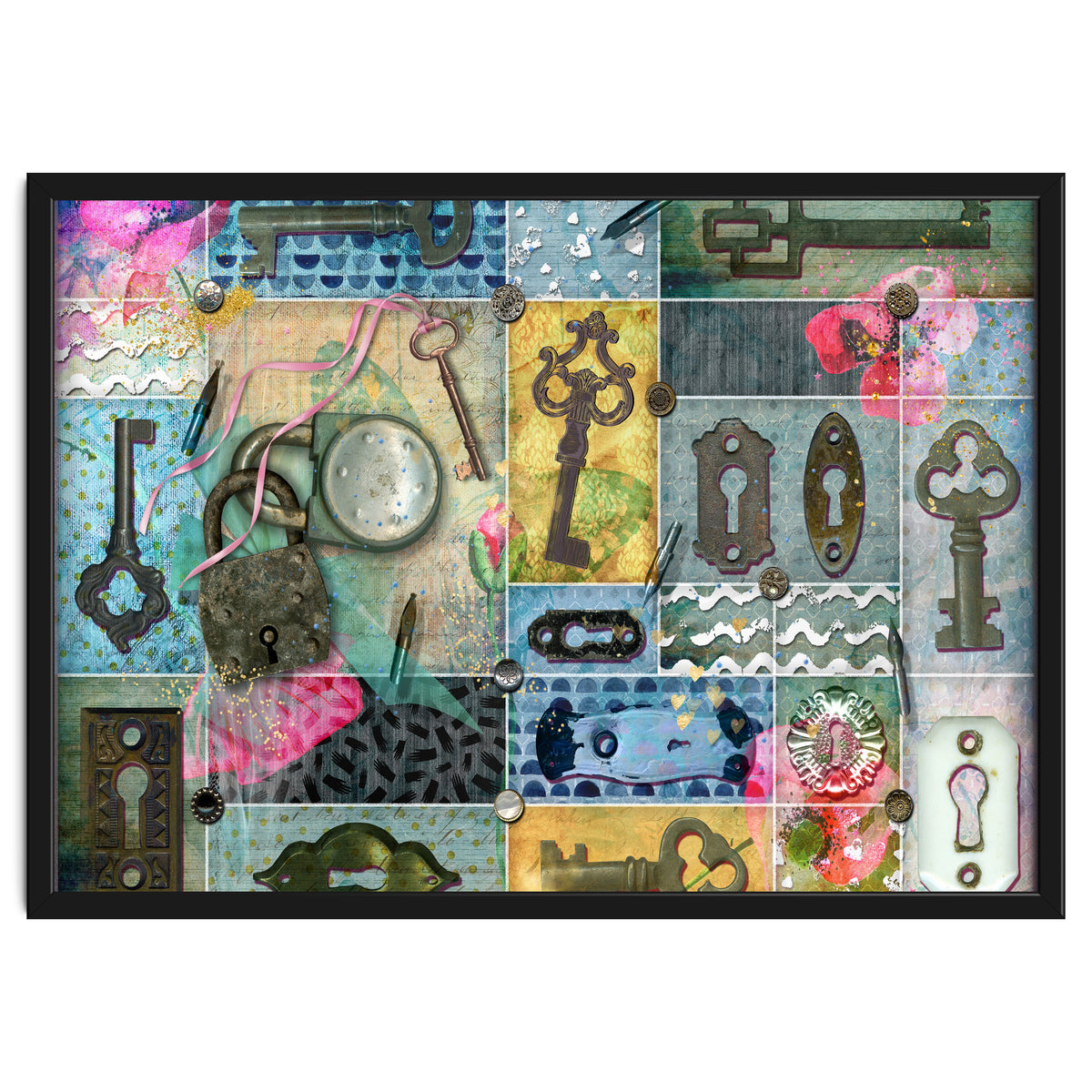 Vintage Key Collage