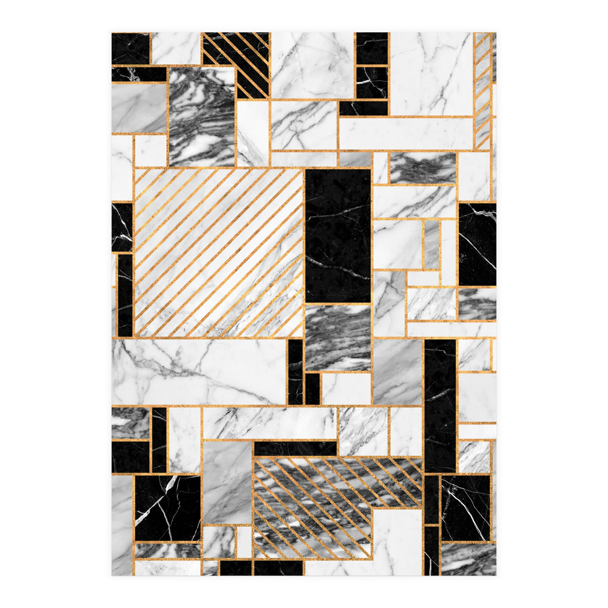 Random Pattern - Black and White Marble (Print Only)
