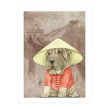 Sharpei With The Great Wall (Print Only) thumbnail