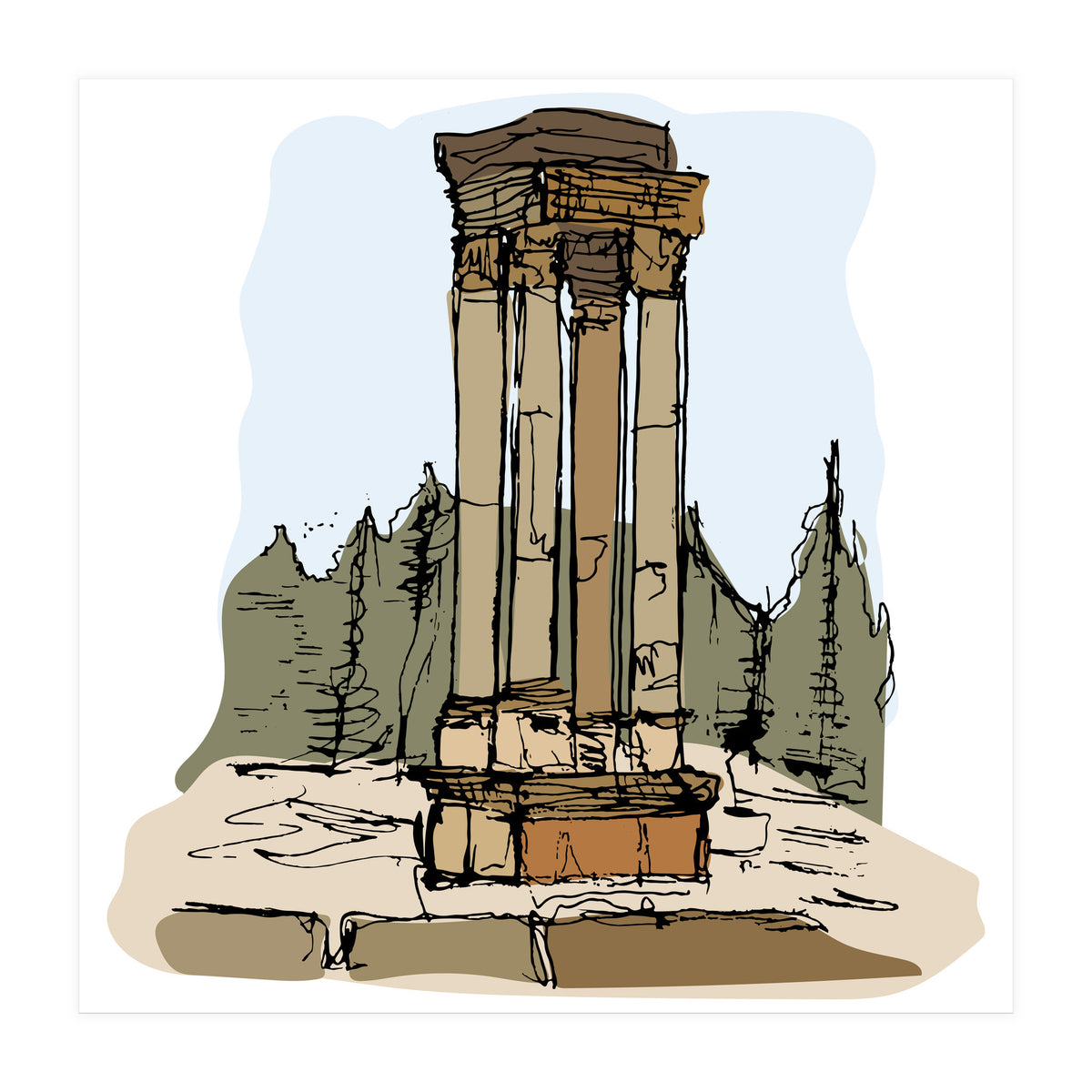 Anjar Tetrastyle, Lebanon (Print Only)