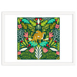 Cheetah Couple Illustration, Wild Cat Jungle Nature, Mandala Painting, Wildlife Tropical Tiger thumbnail