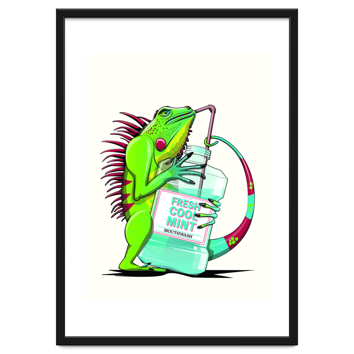 Iguana using Mouthwash, Funny bathroom humour