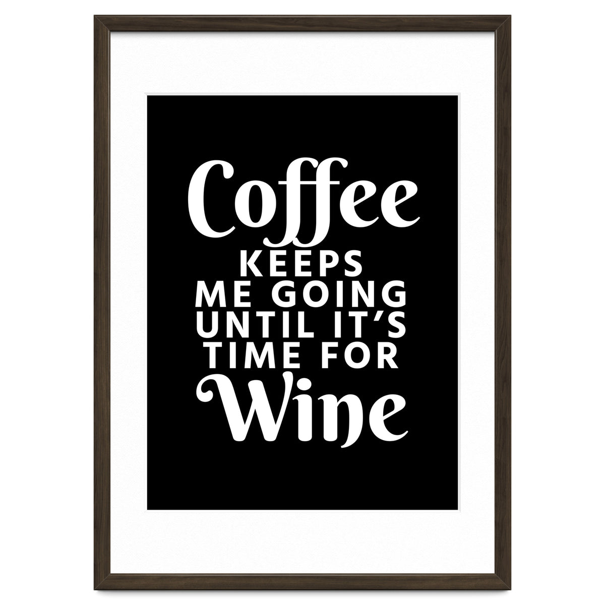 Coffee Keeps Me Going Until It's Time For Wine Black