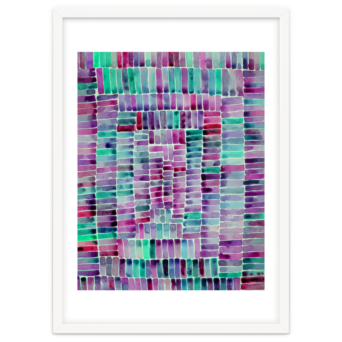 Abstract rectangle pattern in magenta and teal