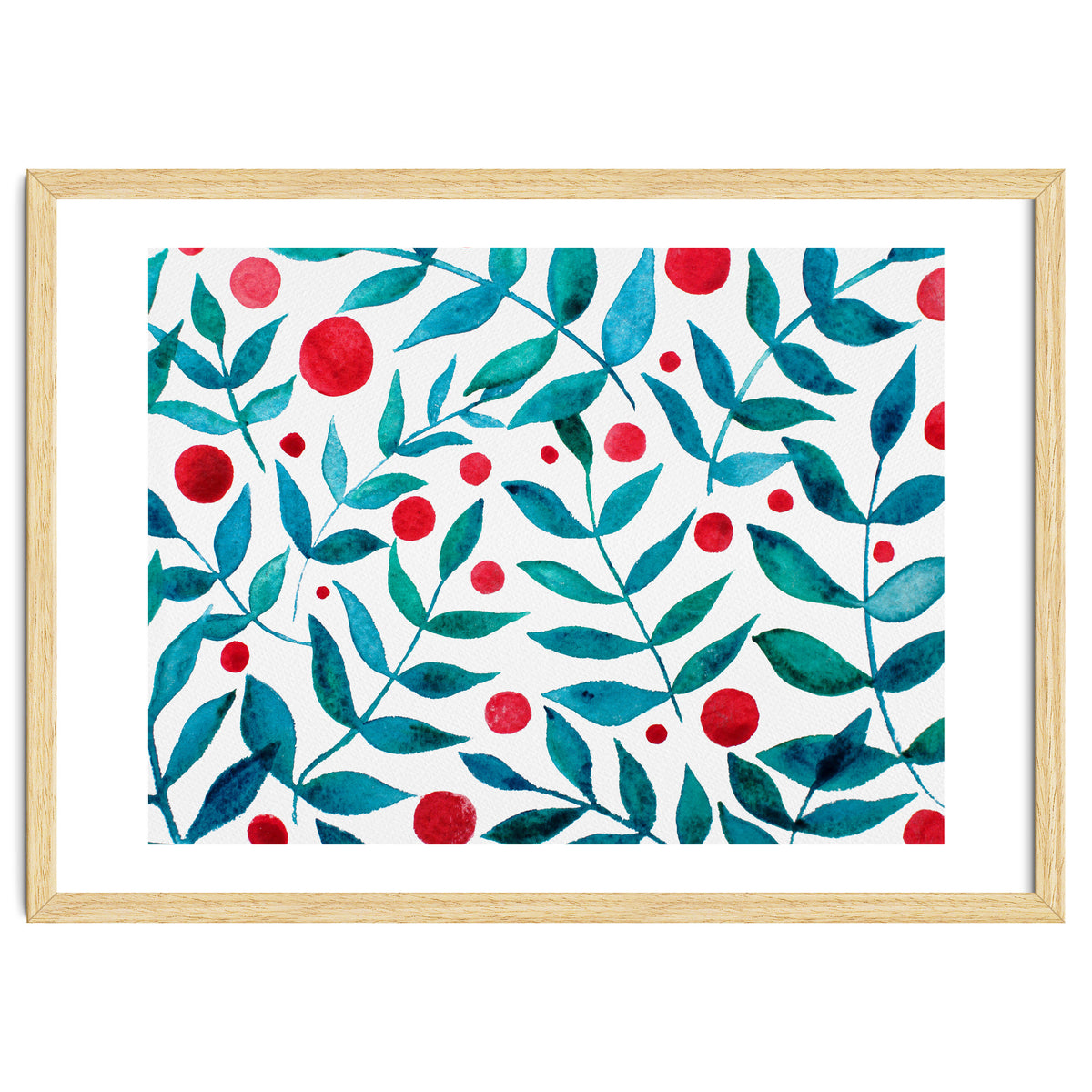 Watercolor Teal Branches