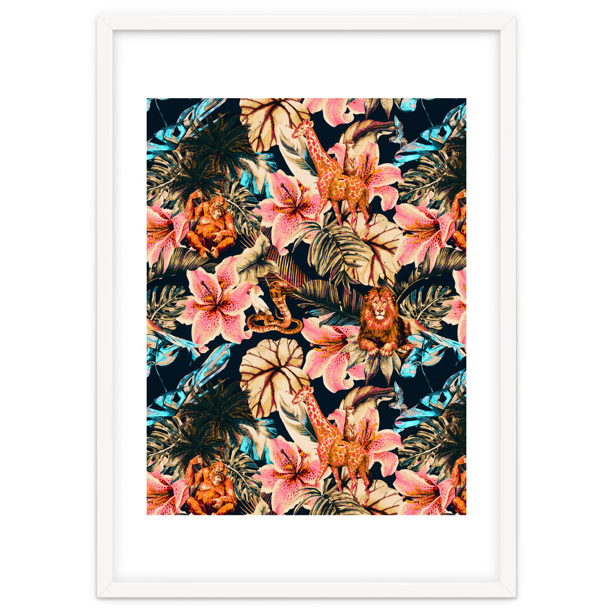 Wild animals in the dark of the jungle 02