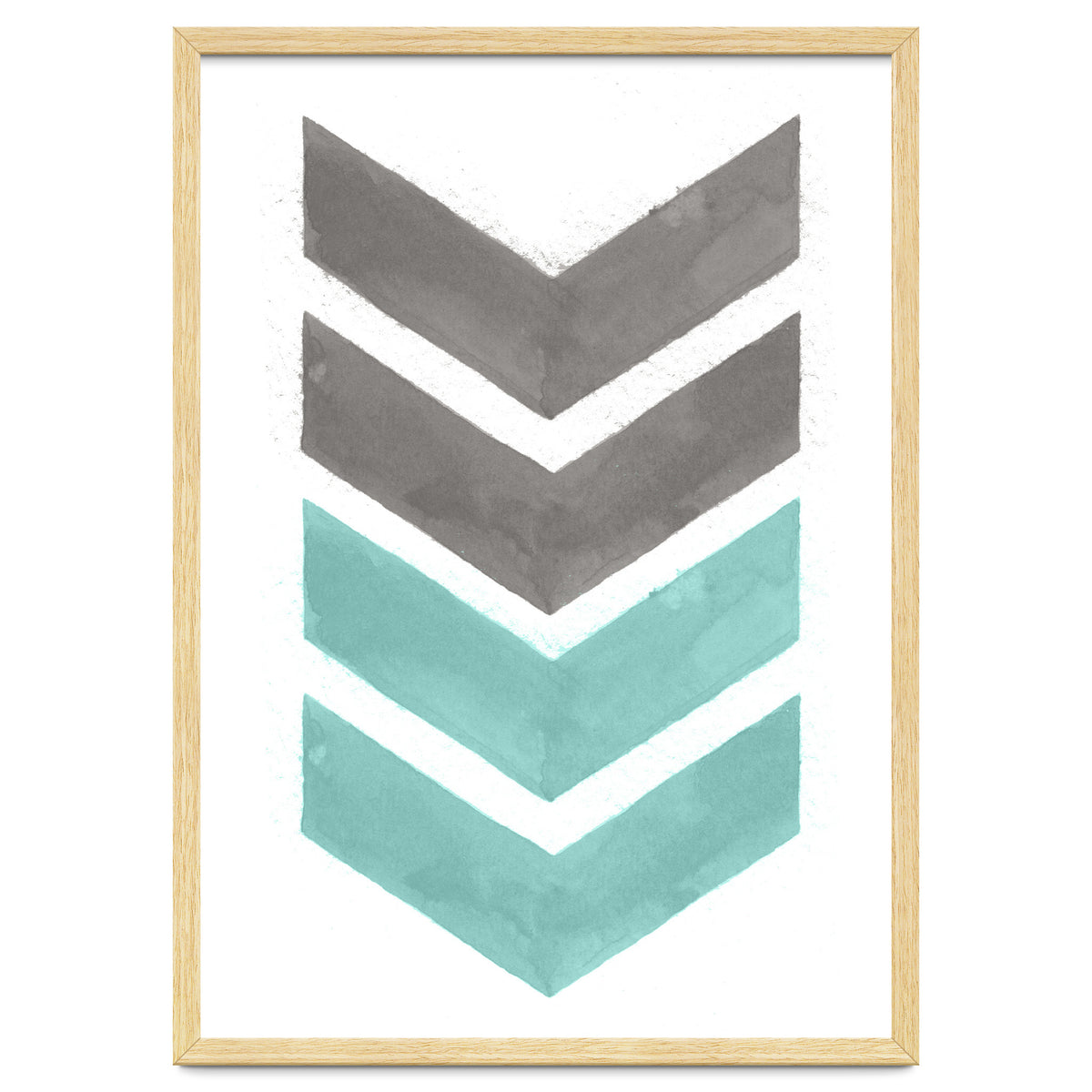 Mint Grey Chevron Print