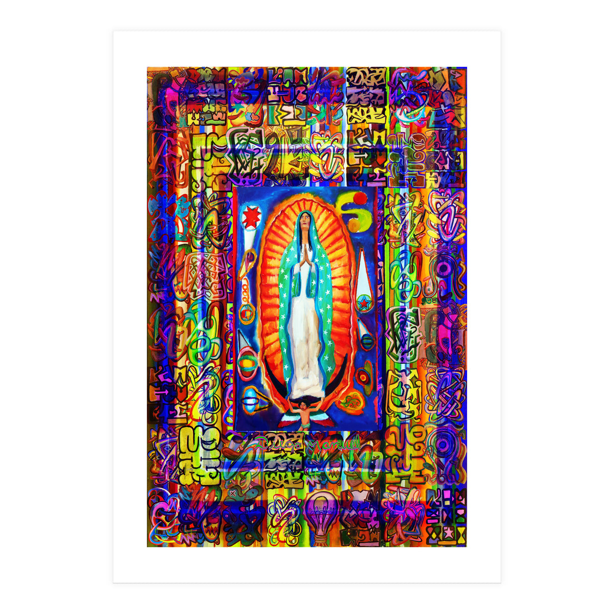 Graffiti Digital 2022 341 and Virgin of Guadalupe (Print Only)