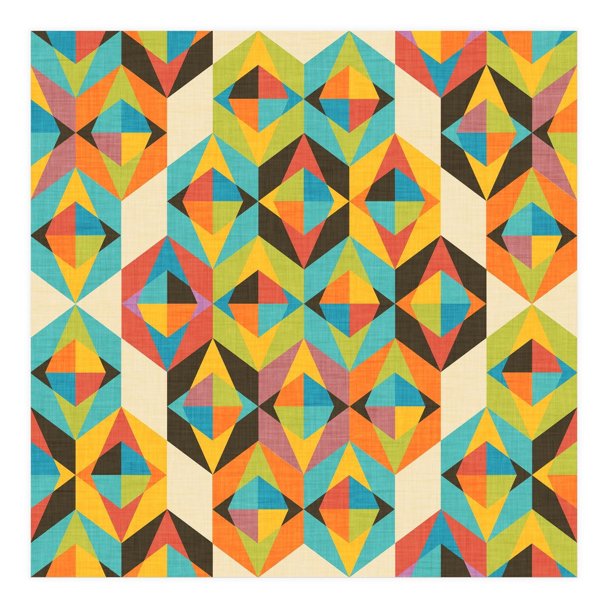 Retro Color Block Kaleidoscopic  (Print Only)
