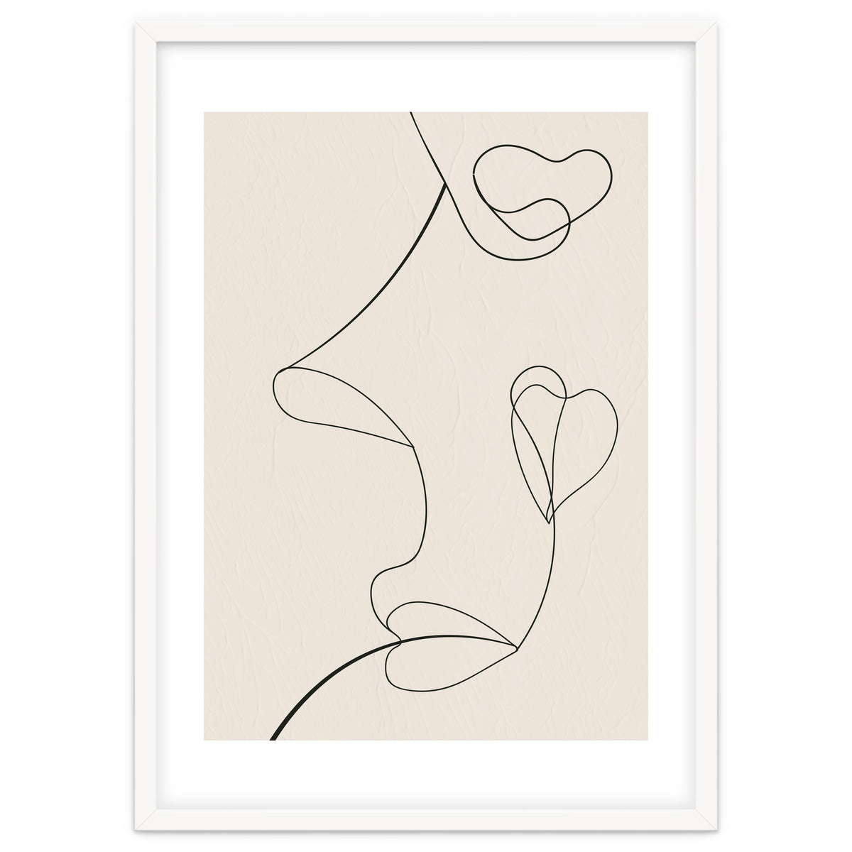 Continuous Line Art Face Drawing Floral Shapes