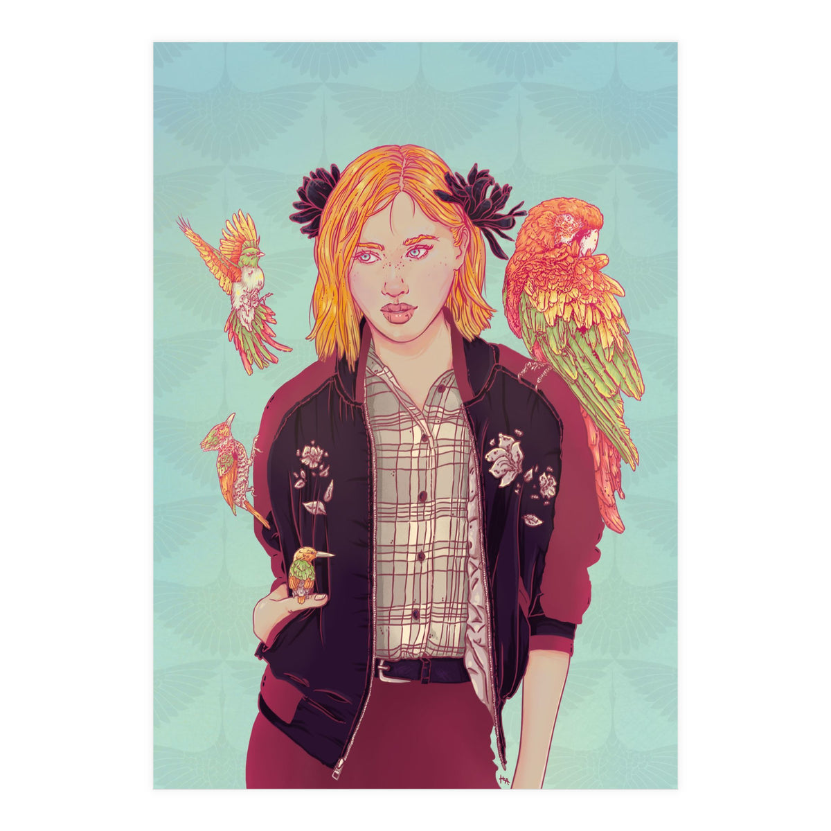 Blue Magnolia Lady (Print Only)