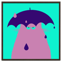 Lilac Cat With Umbrella