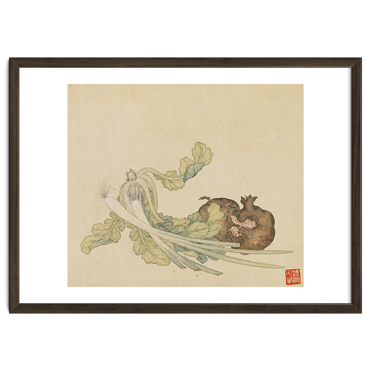 Wang Chengyu ~flowers, Vegetables, Pomegranates, Onions, Chinese Cabbage, Vegetables