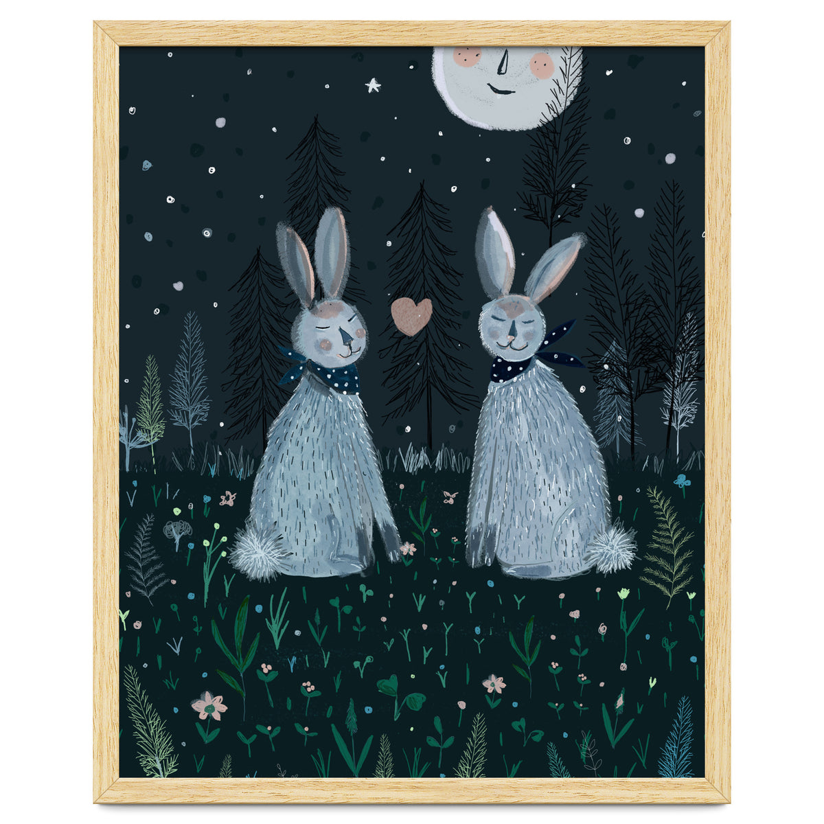 Rabbits in the forest