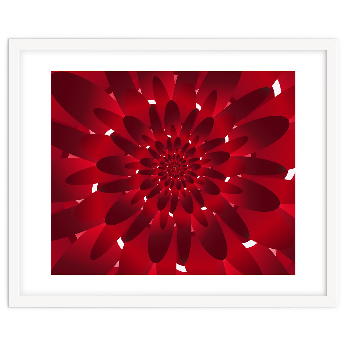 Abstract Modern Red Floral Design Art