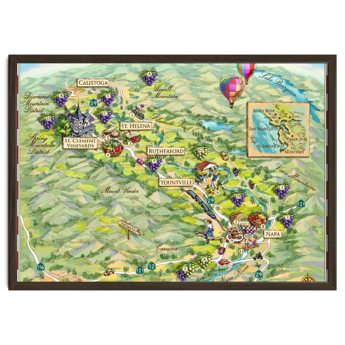 Napa Valley Illustrated Map