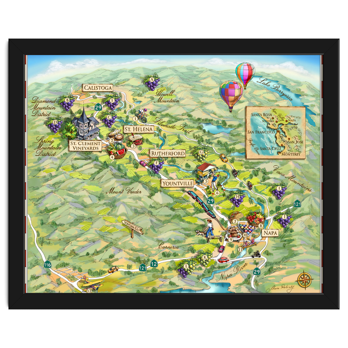 Napa Valley Illustrated Map
