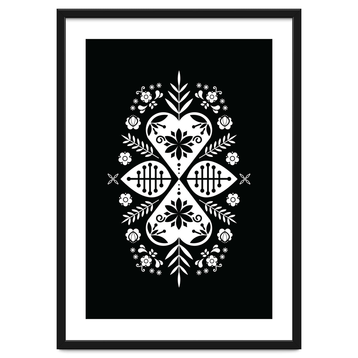 Scandinavian Folk Pattern Monochrome 01