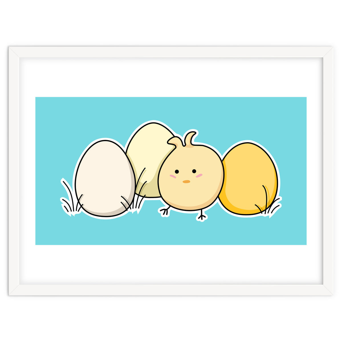 Kawaii Cute Chick And Eggs
