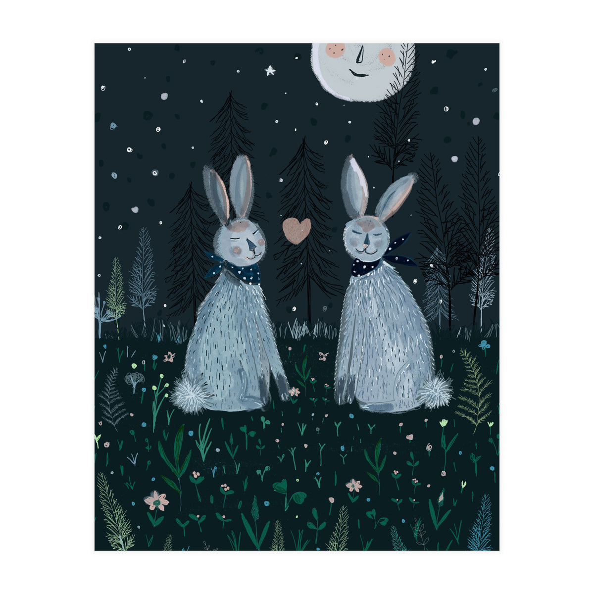 Rabbits in the forest  (Print Only)