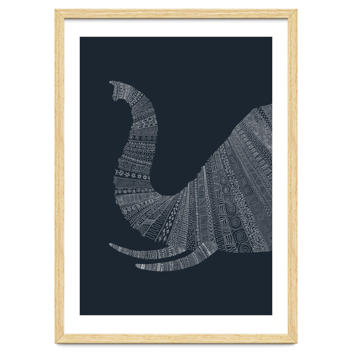 Elephant Blue Poster