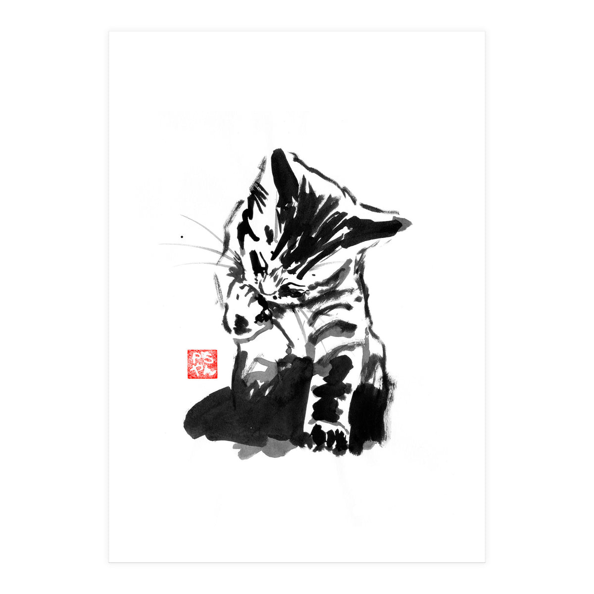 Washing cat (Print Only)