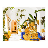 Tiger Reserve Villa | Bohemian Tropical Jungle Décor | Pastel Honeymoon Couple Love Wildlife (Print Only)