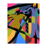 LADIES WEARING YELLOW AND BLUE PATTERNS (Print Only) thumbnail