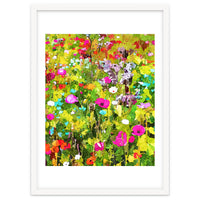 Meadow Flowers, Botanical Nature Landscape Painting