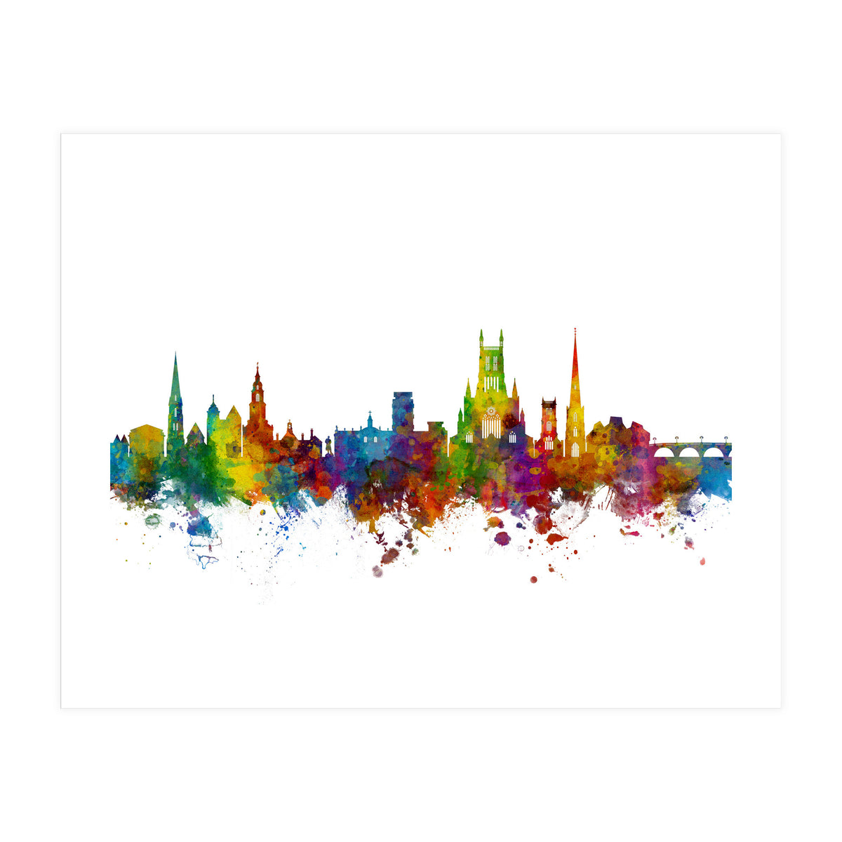 Worcester England Skyline (Print Only)