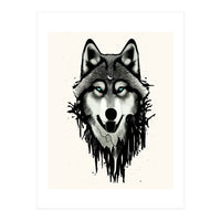 Wicked Soul, Werewolf Wolf Wild Animals Sketch, Wildlife Drawing Line Art, Wild Eclectic Dark Moon (Print Only)