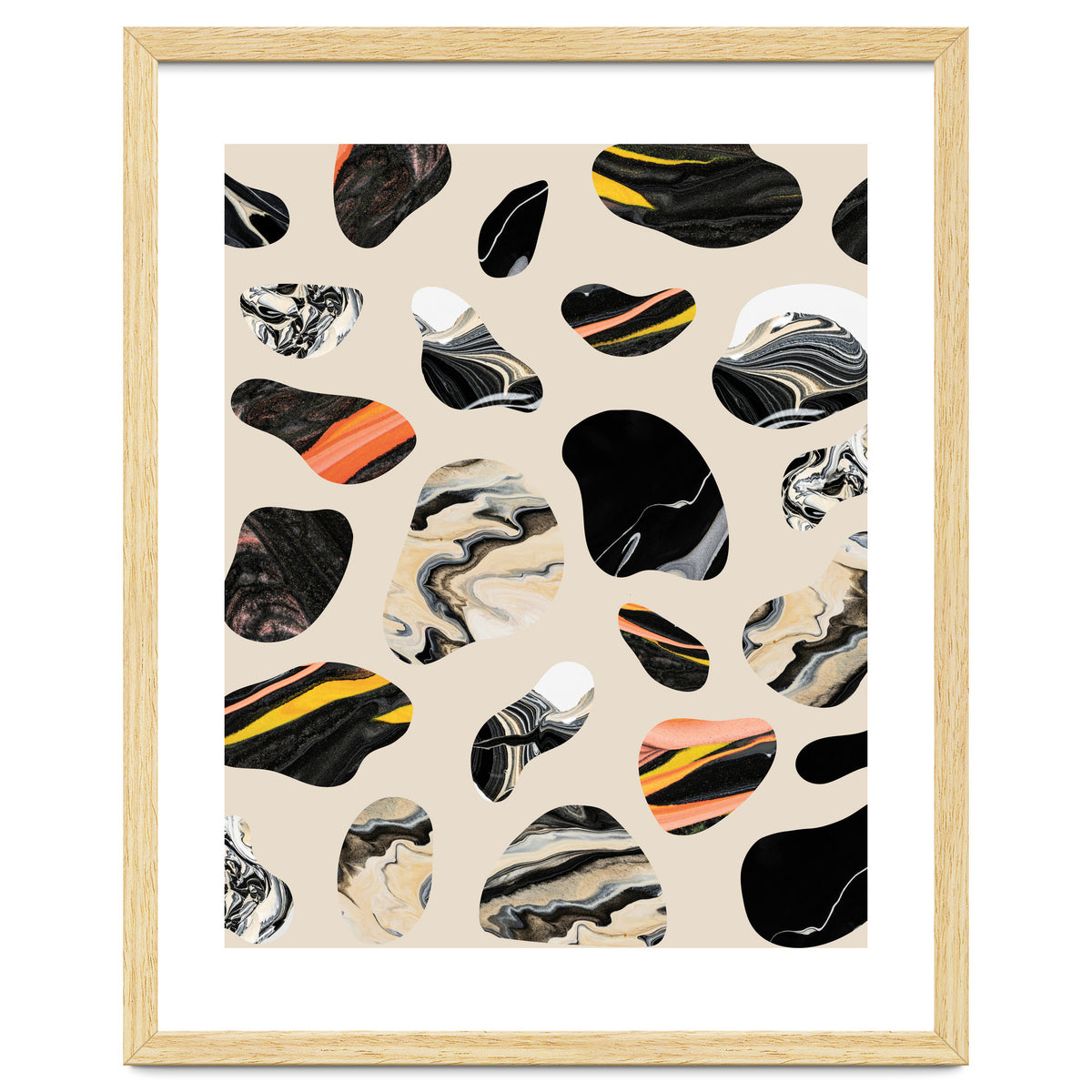 Marble Jelly Beans, Abstract Shapes Nature Eclectic Textures, Precious Stones Agate Dark Mystery