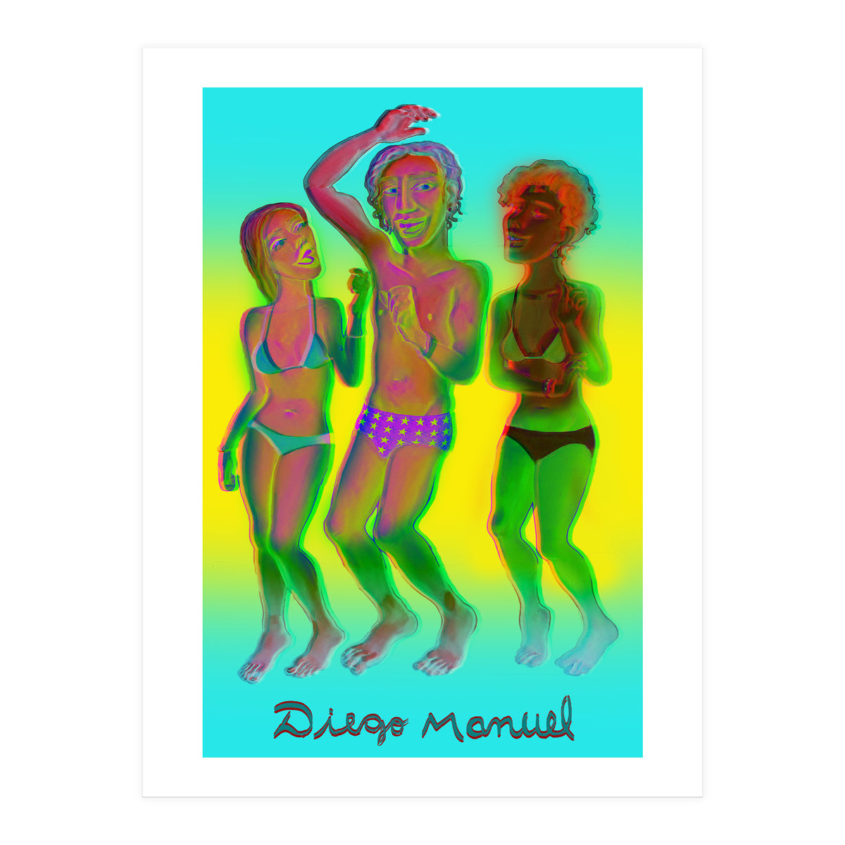 Bailando En La Playa 10 3d 3 (Print Only)