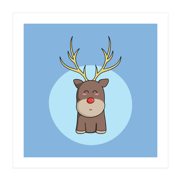 Kawaii Cute Christmas Reindeer (Print Only)